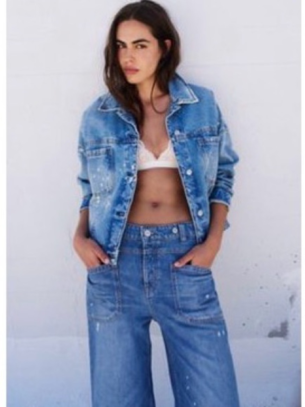We the Free Opal Swing Denim Jacket in Calypso